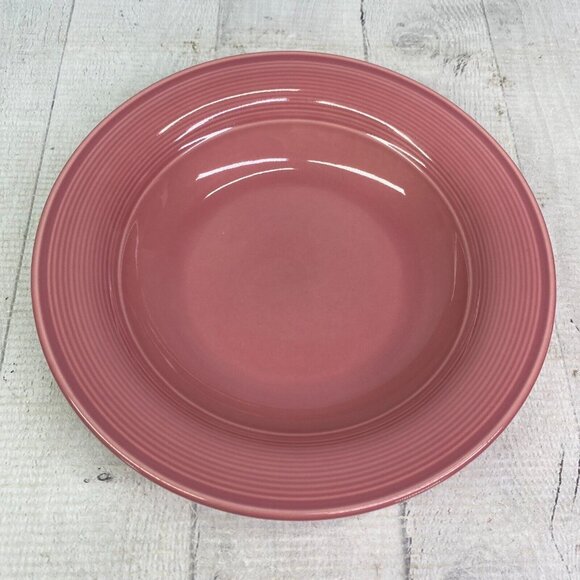 Nancy Calhoun DARK ROSE Japan Solid Color Smooth Stoneware Rim Soup Bowls Set 4 - Picture 6 of 16